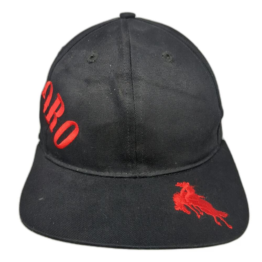 Marlboro Snapback Hat Black One Size Red Embroidered Cowboy Logo Side Patch